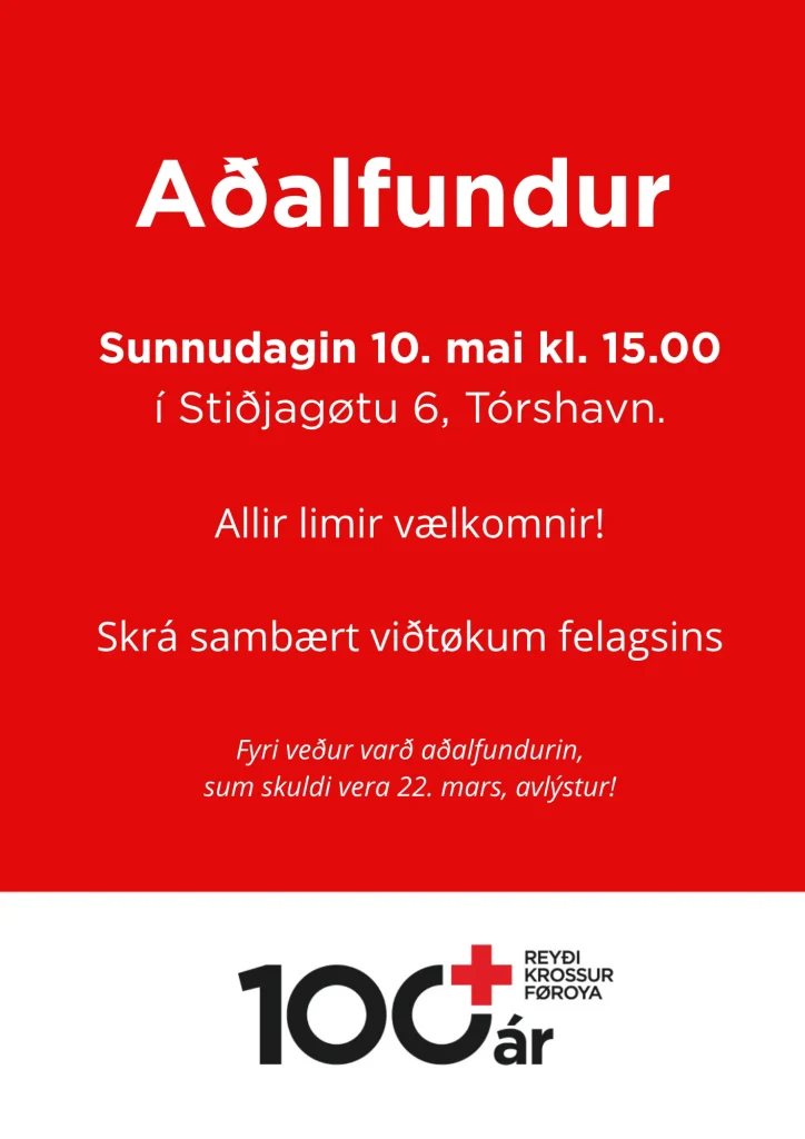 Aðalfundur verður 10. mai